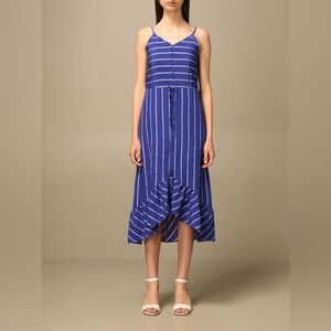 Armani‎ Exchange Blue Striped High Low Dress
